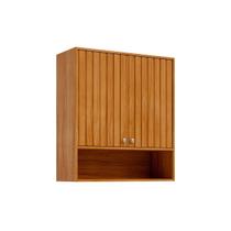 Armário Aéreo p/ Cozinha Divina c/ 2 Portas Ripadas 80 cm Cinamomo - MGM