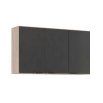 Armário Aéreo p/ Cozinha Firenze 3 Portas 120cm Avena/Grafito - Demóbile Armário Aéreo p/ Cozinha Firenze 3 Portas 120cm Avena/Grafito - Demóbile