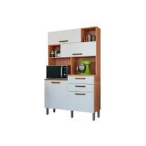 Armário Aéreo p/ Cozinha Kit Pimenta 4 Portas e 2 Gavetas 120cm Branco - Telasul