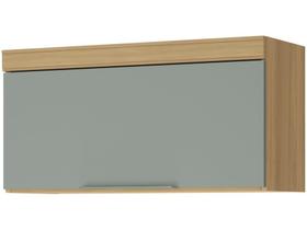 Armário Aéreo p/ Cozinha Marquesa c/ 1 Porta c/ nicho para Microondas 80cm Nature/Verde - Nesher