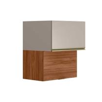 Armário Aéreo p/ Cozinha Proença c/ 2 Portas Basculante 60cm Nogueira Touch/Nude Prime - Demóbile