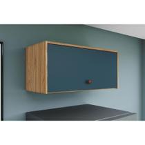 Armário Aéreo p/ Cozinha Torino c/ 1 Porta Basculante 70cm Mel/Petroleo - Movelbento