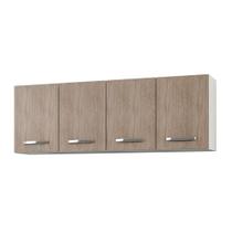 Armário Aéreo Panamá 04 Portas 160cm Branco/Castanho - Lumil Móveis Armário Aéreo Panamá 04 Portas 160cm Branco/Castanho - Lumil Móveis