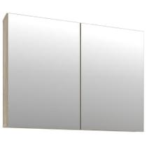Armário Aéreo Para Banheiro 100cm Com 02 Portas E Espelho Malbec B06 Barrique Argento - Lyam Decor