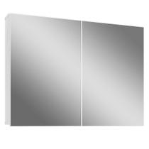 Armário Aéreo Para Banheiro 100cm Com 02 Portas E Espelho Malbec B06 Branco - Lyam Decor Armário Aéreo Para Banheiro 100cm Com 02 Portas E Espelho Malbec B06 Branco - Lyam Decor