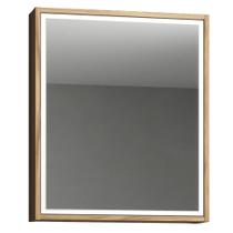 Armário Aéreo Para Banheiro 60cm 01 Porta Com Espelho Gael B06 Branco Nogal - Lyam Decor