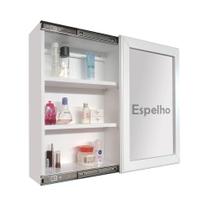 Armário Aéreo para Banheiro com Espelho Espelheira - Branco