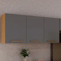 Armário Aéreo para Cozinha 3 Portas Ônix Armário Aéreo para Cozinha 3 Portas Ônix