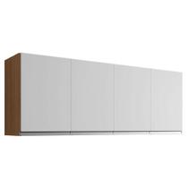 Armário Aéreo Para Cozinha Andréia 4 Portas 160cm Amêndoa Branco - Ajl Armário Aéreo Para Cozinha Andréia 4 Portas 160cm Amêndoa Branco - Ajl