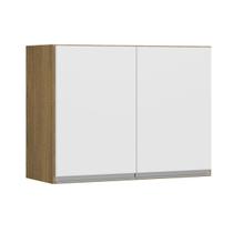 Armário Aéreo para Cozinha com 2 Portas 80x60 Cm MDP Branco Avelã 0462 MENU