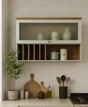 Armário Aéreo Para Cozinha com Porta de Vidro Provençal Iluminata Armário Aéreo Para Cozinha com Porta de Vidro Provençal Iluminata