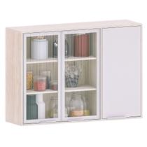 Armário Aéreo para Cozinha com Portas de Vidro 120 cm Atenas Armário Aéreo para Cozinha com Portas de Vidro 120 cm Atenas