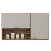 Armário Aéreo para Cozinha Firenze Nicho 2 Portas Amêndola Touch Nude Prime Tx - Demóbile Armário Aéreo para Cozinha Firenze Nicho 2 Portas Amêndola Touch Nude Prime Tx - Demóbile