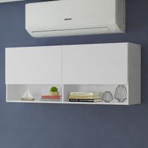 Armário Aéreo Para Escritório Com Nicho E Prateleira 120cm Branco Madesa Branco Armário Aéreo Para Escritório Com Nicho E Prateleira 120cm Branco Madesa Branco