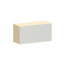 Armário Aéreo Para Geladeira 100% Mdf 2 Portas 80cm Aura Luc Carvalho/cinza Cristal