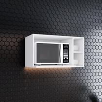 Armário Aéreo para Micro-Ondas 80cm 100% MDF com 3 Nichos Americana Armário Aéreo para Micro-Ondas 80cm 100% MDF com 3 Nichos Americana