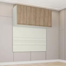 Armário Aéreo para Quarto Ponte Seletto 4 Portas Areia/Jequitibá - Henn