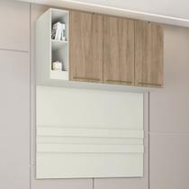 Armário Aéreo para Quarto Seletto 3 Portas 2 Nichos Areia/Jequitibá - Henn Armário Aéreo para Quarto Seletto 3 Portas 2 Nichos Areia/Jequitibá - Henn