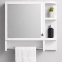 Armário Aéreo Pequeno Para Banheiro Com 1 Porta e Espelho 40x40 MDF Tx Branco Ou Preto Armário Aéreo Pequeno Para Banheiro Com 1 Porta e Espelho 40x40 MDF Tx Branco Ou Preto