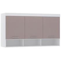 Armário Aéreo Ponte Modulado 145cm Taiga Branco/Cinnamon L01 - Mpozenato Armário Aéreo Ponte Modulado 145cm Taiga Branco/Cinnamon L01 - Mpozenato