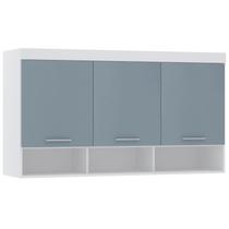 Armário Aéreo Ponte Modulado 145cm Taiga Branco/Grey L01 - Mpozenato Armário Aéreo Ponte Modulado 145cm Taiga Branco/Grey L01 - Mpozenato