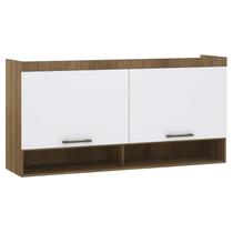 Armário Aéreo Ponte Modulado 165cm Delphi Avelã/Branco L01 - Mpozenato Armário Aéreo Ponte Modulado 165cm Delphi Avelã/Branco L01 - Mpozenato
