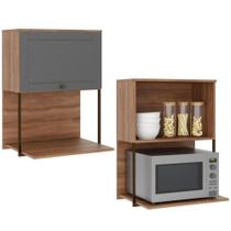 Armário Aéreo Porta Basculante e Nicho para Microondas 60cm