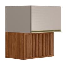 Armário Aéreo Proença 60cm Basculante 1 Porta MDF e 1 Porta Ripada - Demartêz