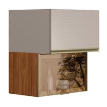 Armário Aéreo Proença 60cm Basculante 1 Porta MDF e 1 Porta Vidro Reflecta - Demartêz