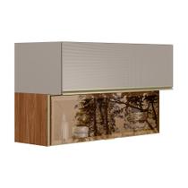 Armário Aéreo Proença D9212RF 120 cm 2 Portas 1 Porta Reflecta Nogueira Nude Prime TX - Demartêz