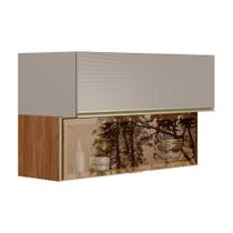 Armário Aéreo Proença D9212RF 120 cm 2 Portas 1 Porta Reflecta Nogueira Nude Prime TX - Demartêz Armário Aéreo Proença D9212RF 120 cm 2 Portas 1 Porta Reflecta Nogueira Nude Prime TX - Demartêz