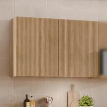 Armário Aéreo Rainha Ripado Nesher MDF 2 Portas Nature Armário Aéreo Rainha Ripado Nesher MDF 2 Portas Nature