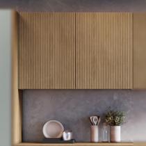 Armário Aéreo Rainha Ripado Nesher MDF 2 Portas Nature Armário Aéreo Rainha Ripado Nesher MDF 2 Portas Nature