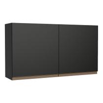 Armário Aéreo Reims 120cm 2 Portas Preto Madesa Armário Aéreo Reims 120cm 2 Portas Preto Madesa