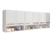 Armário Aéreo Suspenso Cozinha 6 Portas Suriname Branco