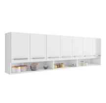 Armario Aereo Suspenso de Parede 7 Portas Branco Luxemburgo Brienza Movelaria