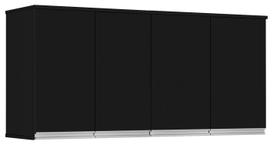 Armário/Aéreo/Suspenso Módulo 4 Portas Com Puxadores em alumínio Cor Preto Fosco Armário/Aéreo/Suspenso Módulo 4 Portas Com Puxadores em alumínio Cor Preto Fosco