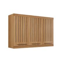 Armário Aéreo Talismã Ripado 3 Portas Arte Móveis Armário Aéreo Talismã Ripado 3 Portas Arte Móveis