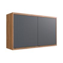 Armário Aéreo Ten 2 Portas Freijó e Grafito 120 cm Armário Aéreo Ten 2 Portas Freijó e Grafito 120 cm
