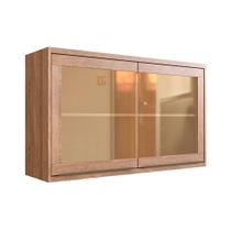 Armário Aéreo Ten com Vidro 2 Portas Freijó 120 cm Armário Aéreo Ten com Vidro 2 Portas Freijó 120 cm