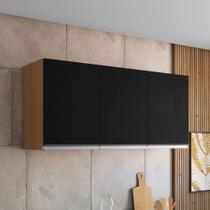 Armario Aereo Texas 4pts 1,50m amendoa preto