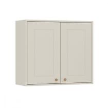 Armário Aéreo Tunisia 2 Portas Off White com Canelato Atualle Armário Aéreo Tunisia 2 Portas Off White com Canelato Atualle