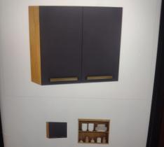 Armário aero 80 cm pérola 2 portas cinamomo grafite