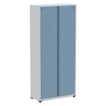 Armário Alto 2 portas Pandin 80 cm (Largura) Inmetro Estrutura Aço Cinza e Portas Azul Dali c/ Chave