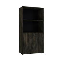 Armário Alto Estante Com 02 Portas 161,5x80x42cm Wlae80 Carvalho Dark - Preto Armário Alto Estante Com 02 Portas 161,5x80x42cm Wlae80 Carvalho Dark - Preto