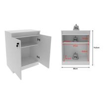 Armário Alto ME4110 e Armário Balcão ME4149 para Escritório Branco - Tecnomobili