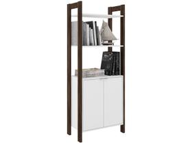 Armário Alto Multiuso com 2 Portas AZ 1009 Branco/Nogal - Tecno Armário Alto Multiuso com 2 Portas AZ 1009 Branco/Nogal - Tecno