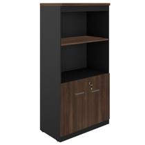 Armário Alto SEMI-ABERTO com 02 Portas - 1,60x0,80x0,45m - WORKSTART - MARSALA / PRETO - 51014