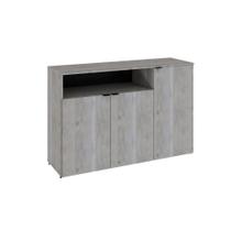 Armário Aparador Com 03 Portas E Nicho 89,5x135x42cm Wlap135 Snow - Preto