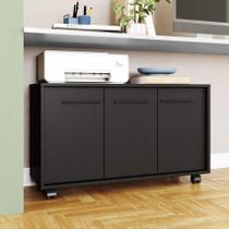 Armário Aparador para Escritório com 3 Portas e Rodízio BRV Móveis